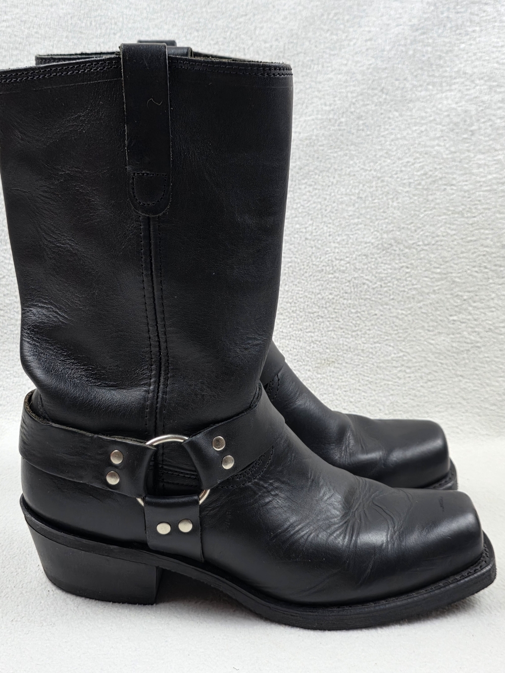 Vintage Sears Roebuck Leather Engineer Boots Men's 10 Black Leather Biker